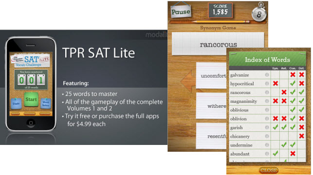 SAT Vocab Challenge: iPhone as tutor